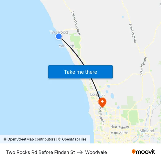 Two Rocks Rd Before Finden St to Woodvale map