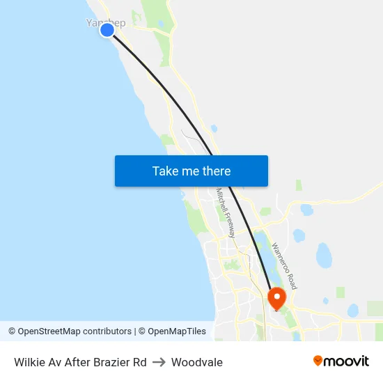 Wilkie Av After Brazier Rd to Woodvale map