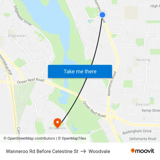 Wanneroo Rd Before Celestine St to Woodvale map