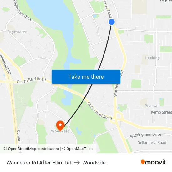 Wanneroo Rd After Elliot Rd to Woodvale map
