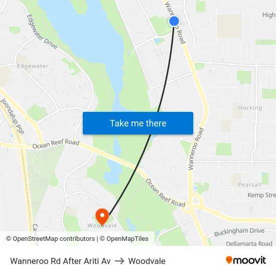 Wanneroo Rd After Ariti Av to Woodvale map