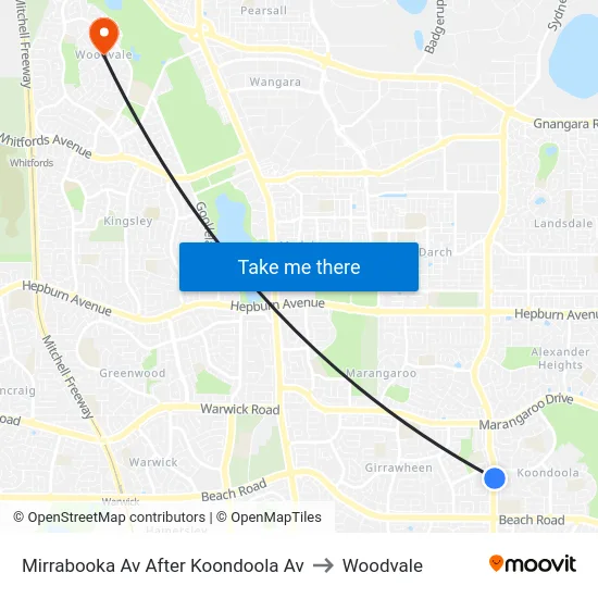 Mirrabooka Av After Koondoola Av to Woodvale map