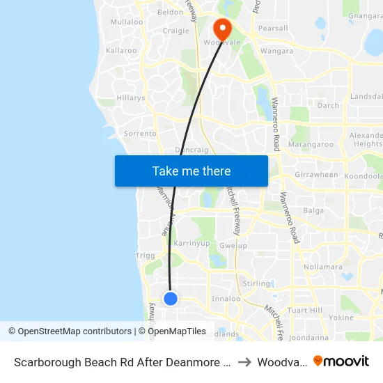 Scarborough Beach Rd After Deanmore Rd to Woodvale map
