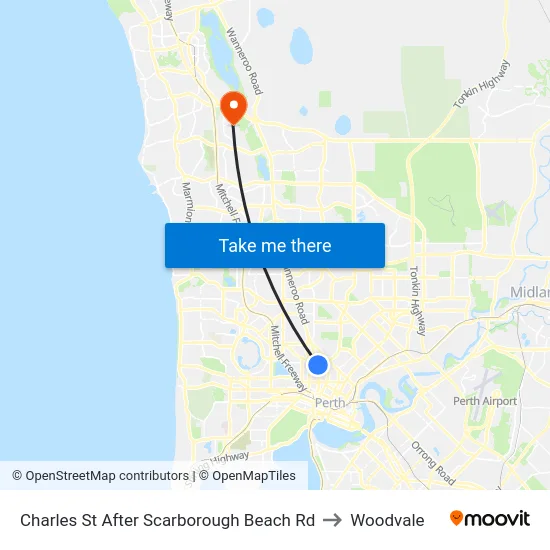 Charles St After Scarborough Beach Rd to Woodvale map