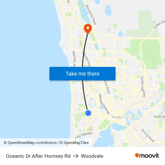 Oceanic Dr After Hornsey Rd to Woodvale map