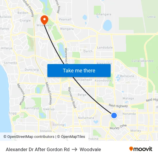 Alexander Dr After Gordon Rd to Woodvale map