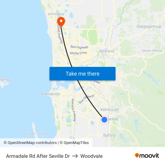 Armadale Rd After Seville Dr to Woodvale map