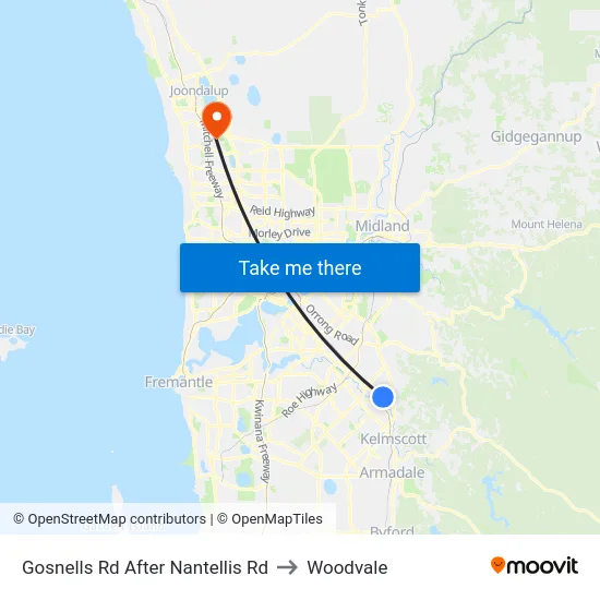 Gosnells Rd After Nantellis Rd to Woodvale map