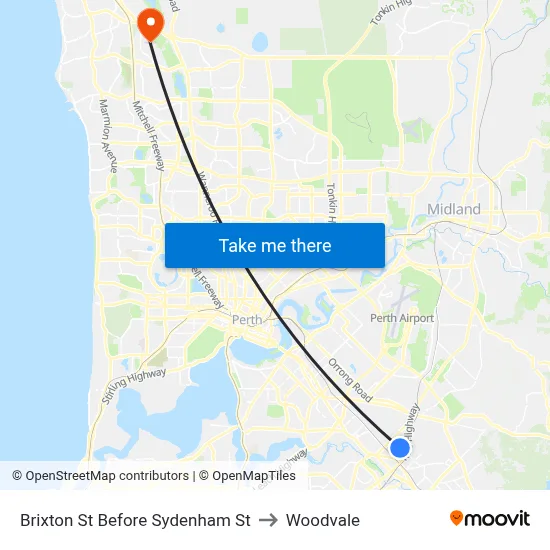 Brixton St Before Sydenham St to Woodvale map