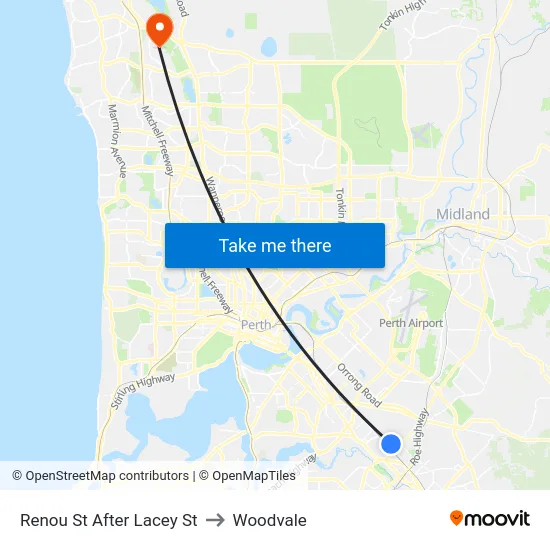 Renou St After Lacey St to Woodvale map