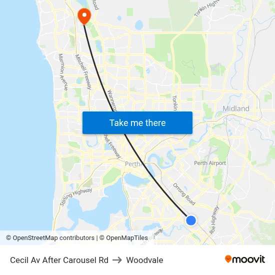 Cecil Av After Carousel Rd to Woodvale map