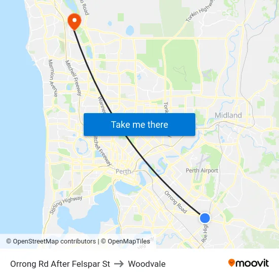 Orrong Rd After Felspar St to Woodvale map