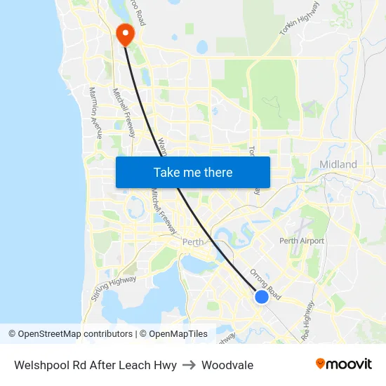 Welshpool Rd After Leach Hwy to Woodvale map
