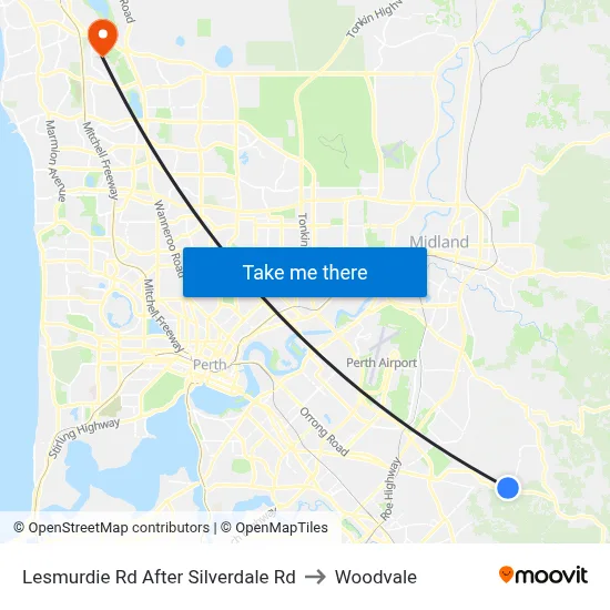 Lesmurdie Rd After Silverdale Rd to Woodvale map