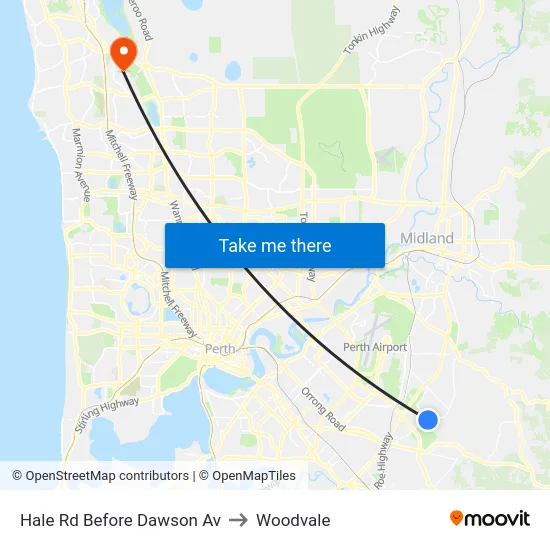 Hale Rd Before Dawson Av to Woodvale map
