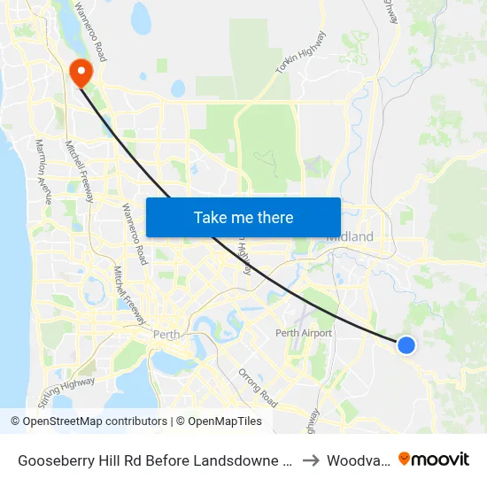 Gooseberry Hill Rd Before Landsdowne Rd to Woodvale map