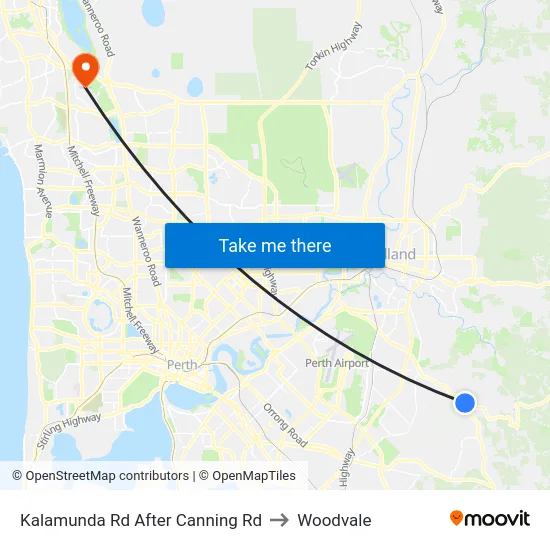Kalamunda Rd After Canning Rd to Woodvale map