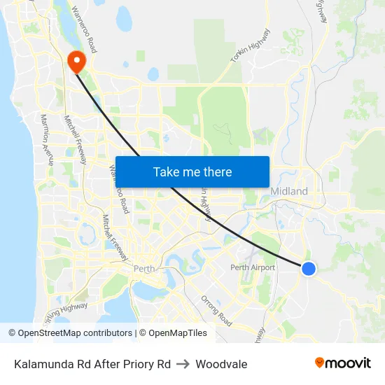 Kalamunda Rd After Priory Rd to Woodvale map