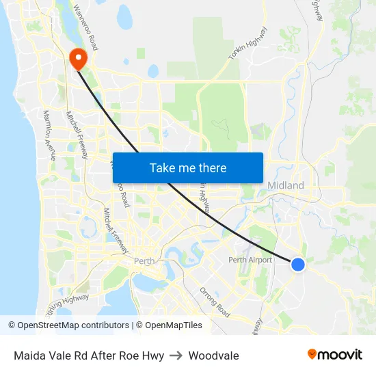 Maida Vale Rd After Roe Hwy to Woodvale map