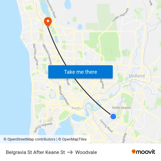 Belgravia St After Keane St to Woodvale map
