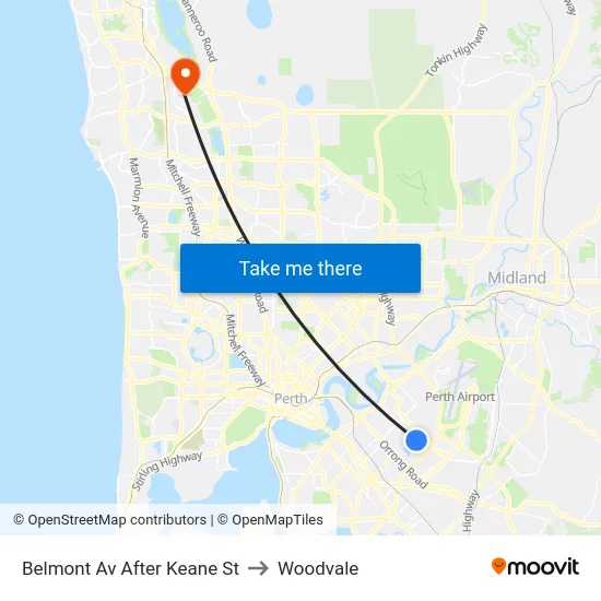 Belmont Av After Keane St to Woodvale map