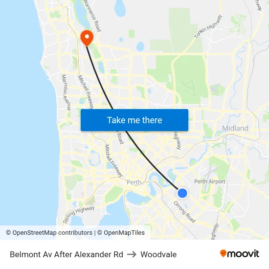 Belmont Av After Alexander Rd to Woodvale map