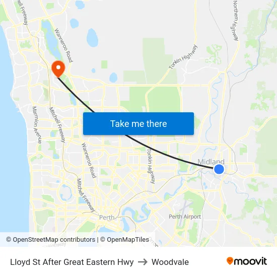Lloyd St After Great Eastern Hwy to Woodvale map