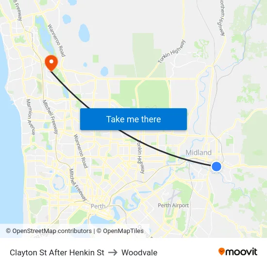Clayton St After Henkin St to Woodvale map
