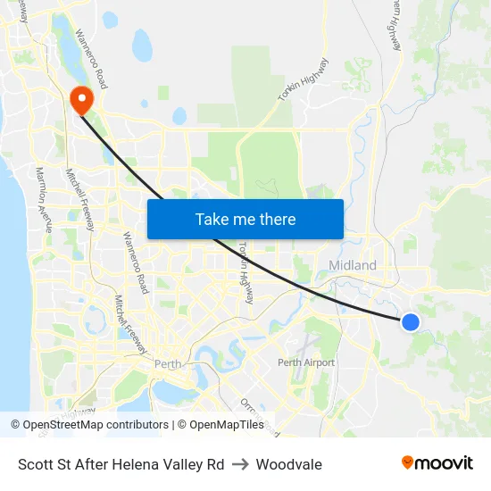 Scott St After Helena Valley Rd to Woodvale map