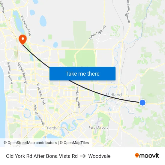 Old York Rd After Bona Vista Rd to Woodvale map