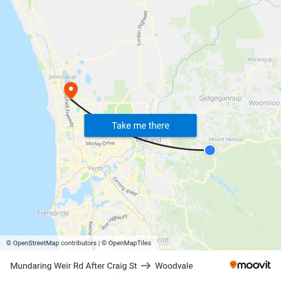 Mundaring Weir Rd After Craig St to Woodvale map