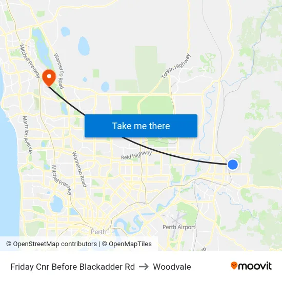 Friday Cnr Before Blackadder Rd to Woodvale map