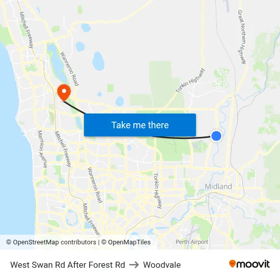 West Swan Rd After Forest Rd to Woodvale map