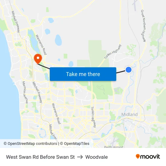 West Swan Rd Before Swan St to Woodvale map