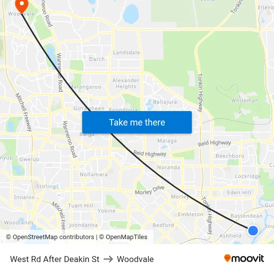 West Rd After Deakin St to Woodvale map