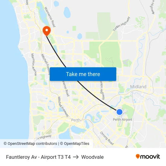 Fauntleroy Av  - Airport T3 T4 to Woodvale map