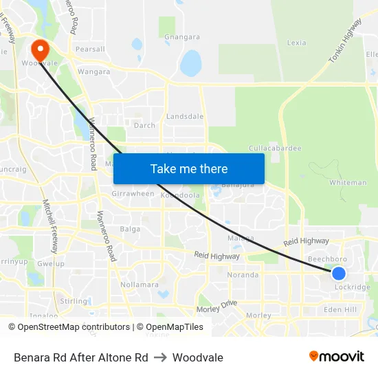 Benara Rd After Altone Rd to Woodvale map