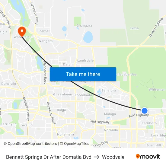 Bennett Springs Dr After Domatia Bvd to Woodvale map
