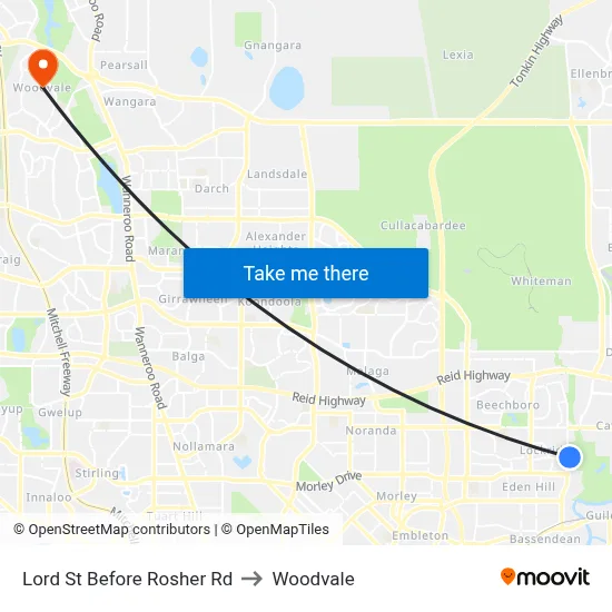 Lord St Before Rosher Rd to Woodvale map