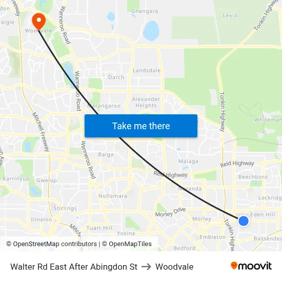 Walter Rd East After Abingdon St to Woodvale map