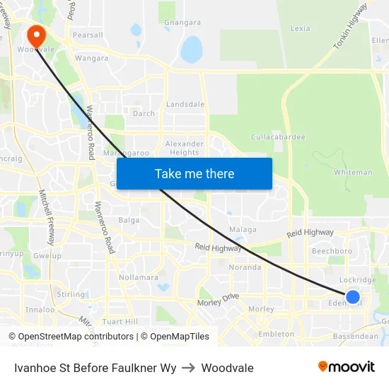 Ivanhoe St Before Faulkner Wy to Woodvale map