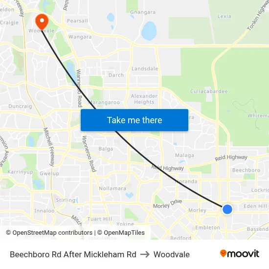 Beechboro Rd After Mickleham Rd to Woodvale map