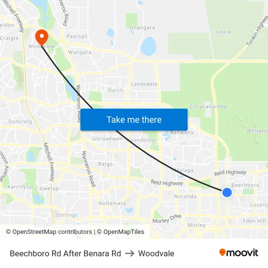 Beechboro Rd After Benara Rd to Woodvale map