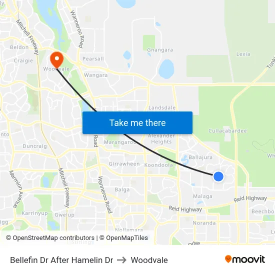 Bellefin Dr After Hamelin Dr to Woodvale map