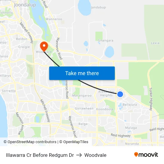 Illawarra Cr Before Redgum Dr to Woodvale map