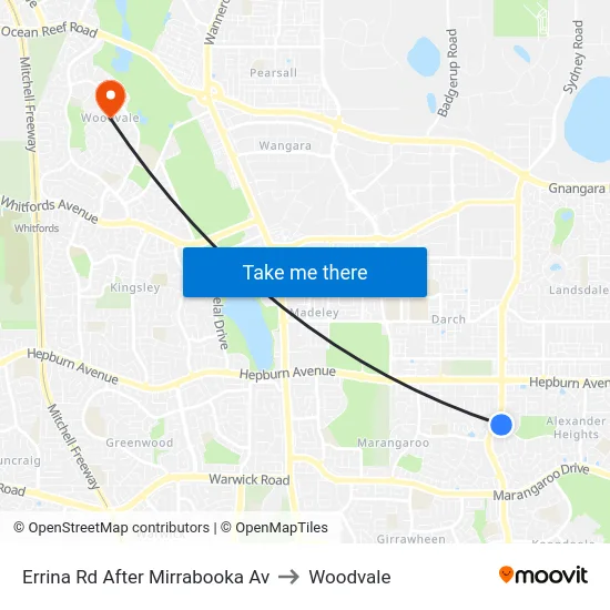 Errina Rd After Mirrabooka Av to Woodvale map