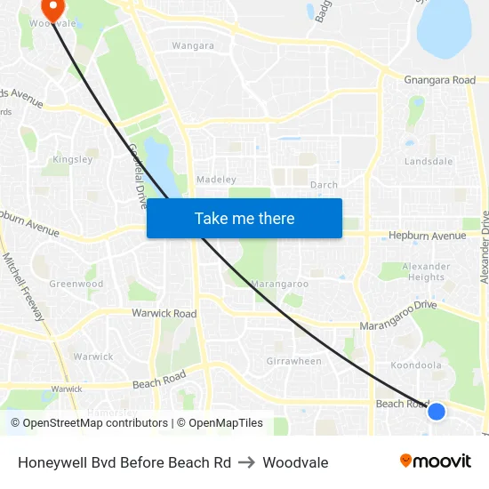 Honeywell Bvd Before Beach Rd to Woodvale map