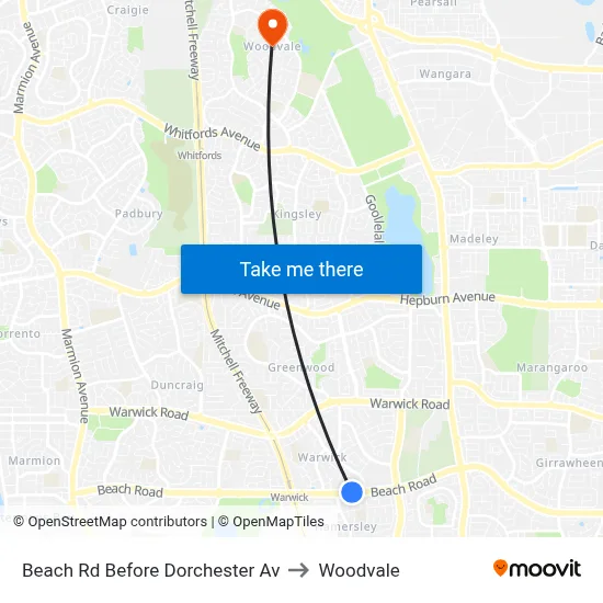 Beach Rd Before Dorchester Av to Woodvale map