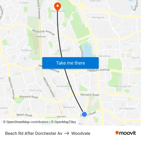Beach Rd After Dorchester Av to Woodvale map