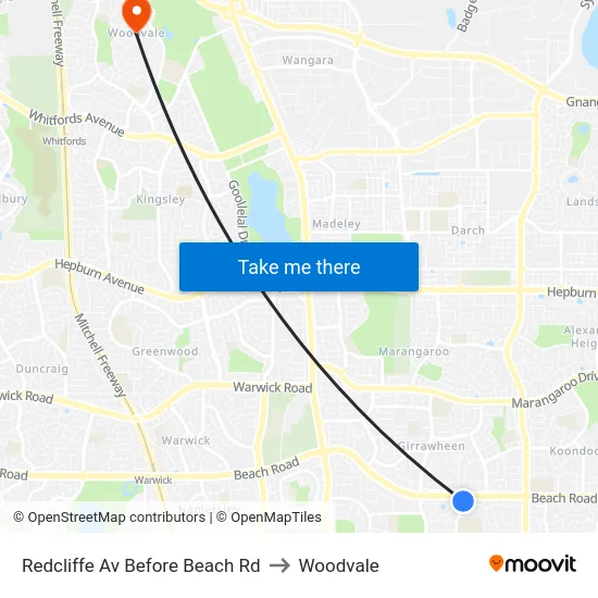 Redcliffe Av Before Beach Rd to Woodvale map